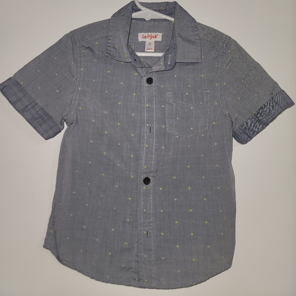 Toddler  Size 5T Blue Button Down Cat And Jack Dress Shirt
